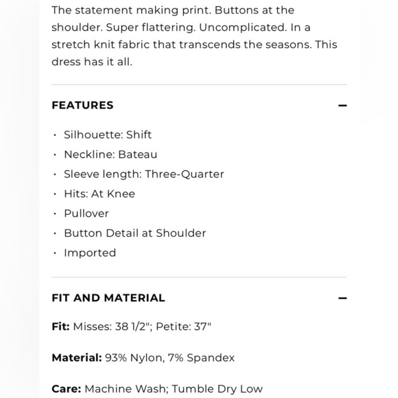 Talbots Spiral Paisley blue jersey knit stretch 3/4 sleeve Knee Length dress - Picture 9 of 10